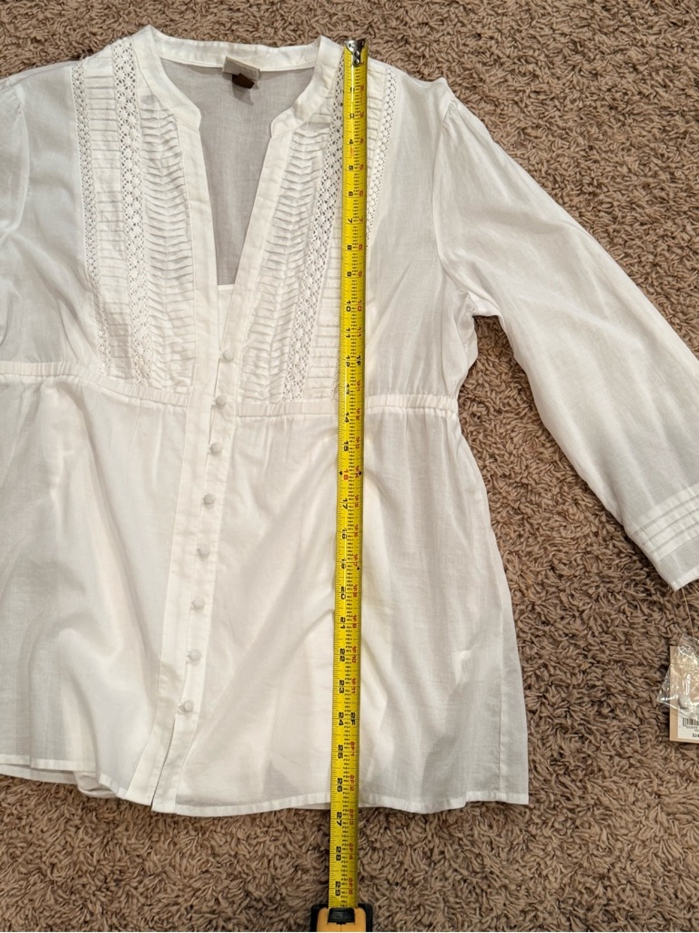 Sonoma Women’s White Cotton Button Front Blouse Size L NEW - Picture 12 of 14